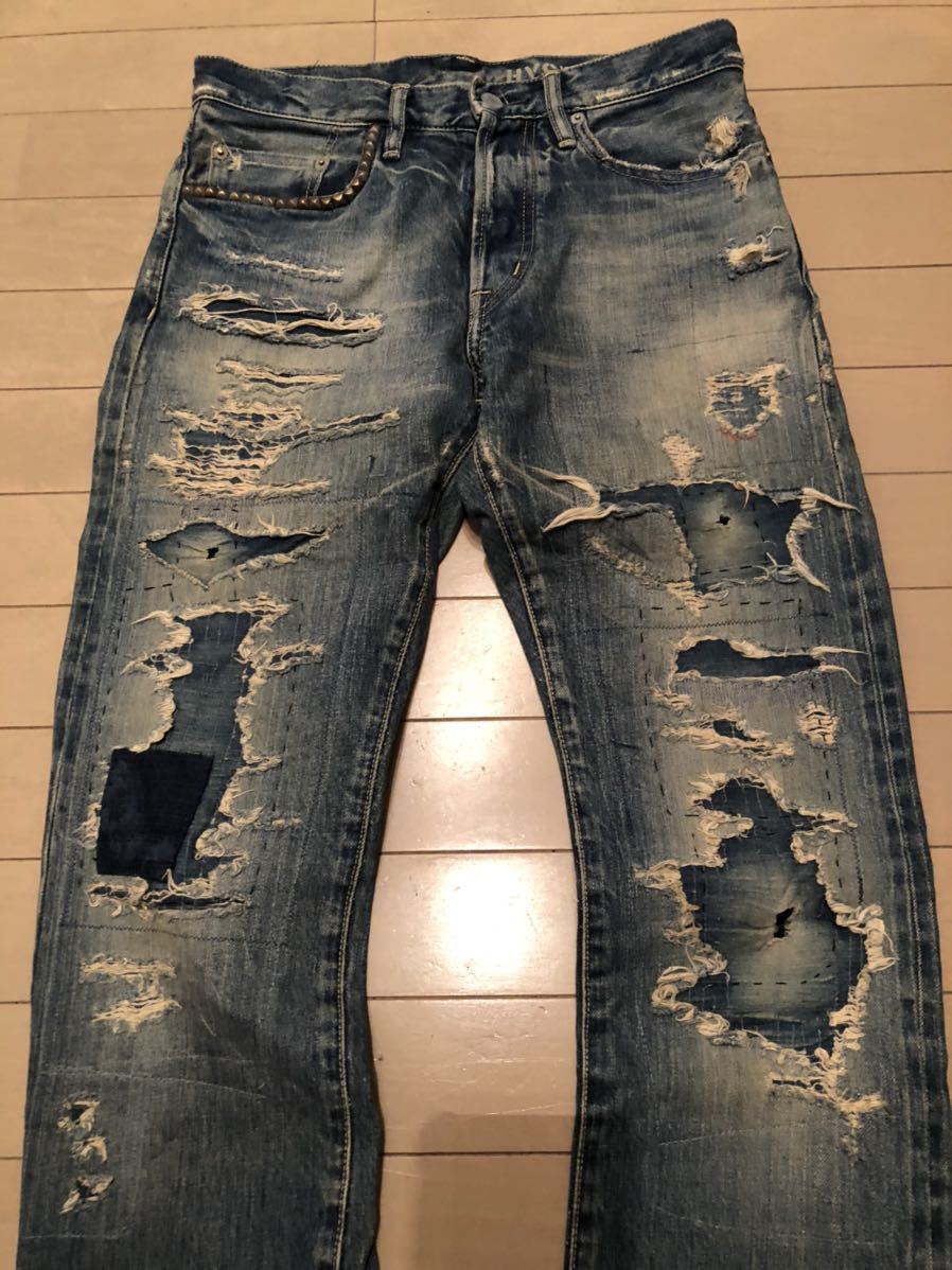 ヒステリックグラマー パンツ デニム 30 RWH加工 スタッズ - www.esyav.com 日本の直営店舗 ★63%オフ★ヒステリックグラマーDUR加工セルビッチスタッズデニム 30インチ デニム/ジーンズ