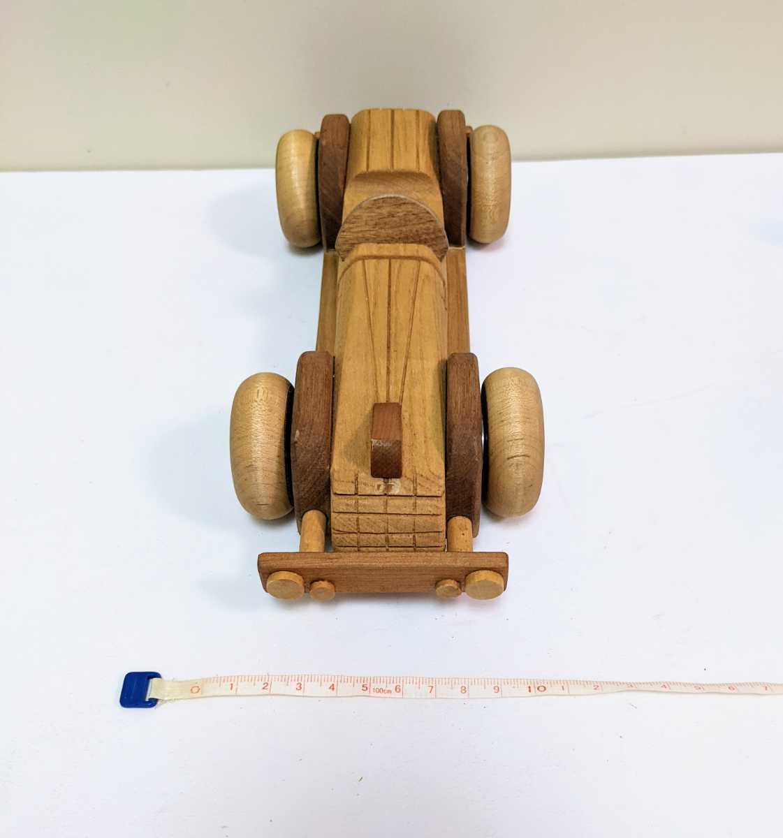 当時物 レトロ 木製玩具 クラシックカー 車 アンティーク 置物 ヴィンテージ ウッドカー おもちゃ_画像9