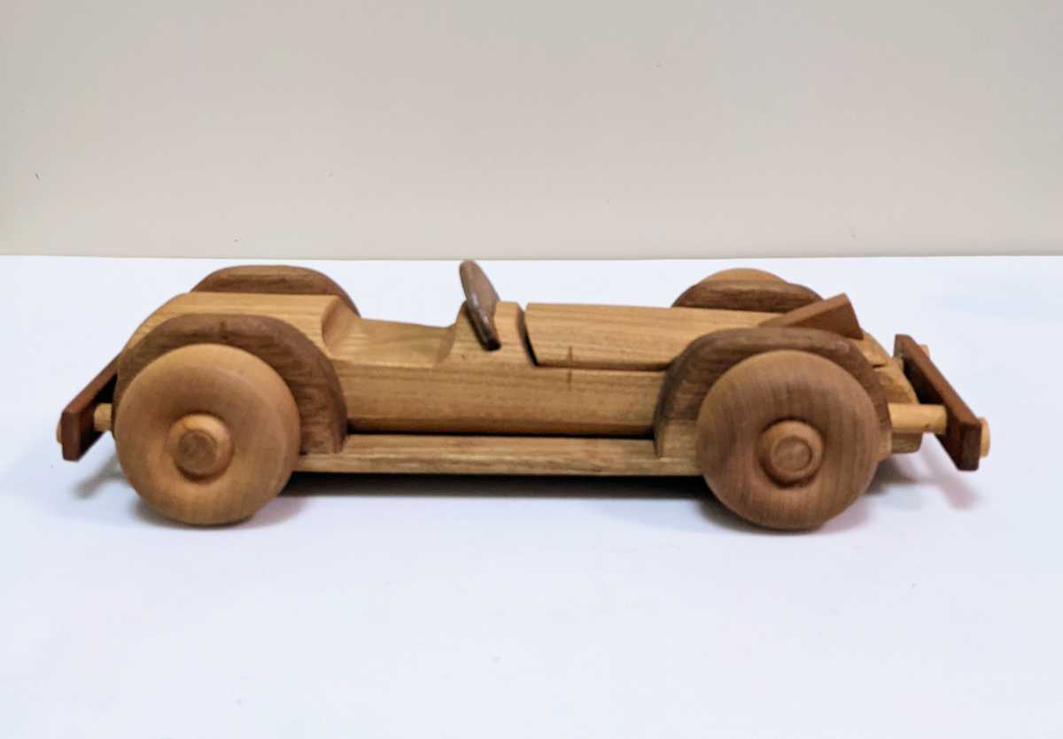 当時物 レトロ 木製玩具 クラシックカー 車 アンティーク 置物 ヴィンテージ ウッドカー おもちゃ_画像3