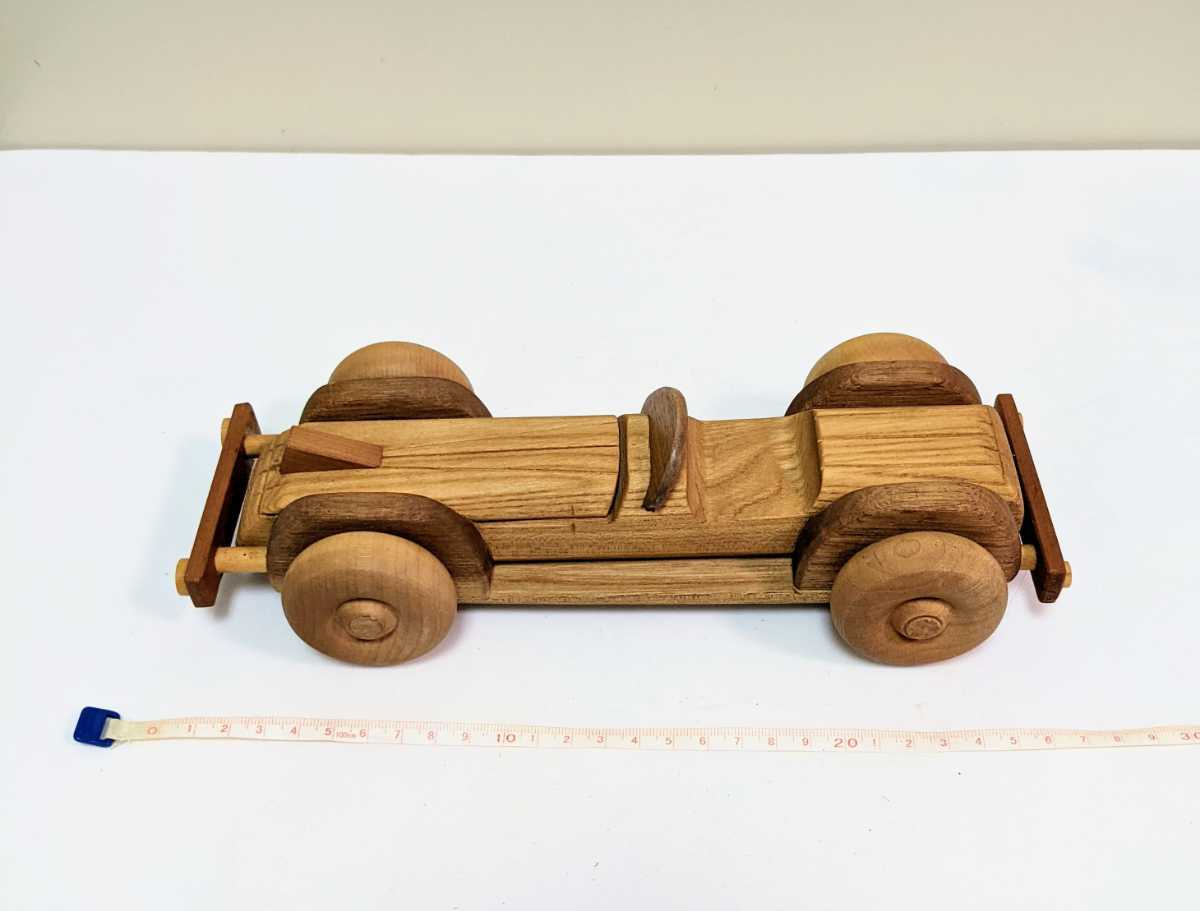 当時物 レトロ 木製玩具 クラシックカー 車 アンティーク 置物 ヴィンテージ ウッドカー おもちゃ_画像8