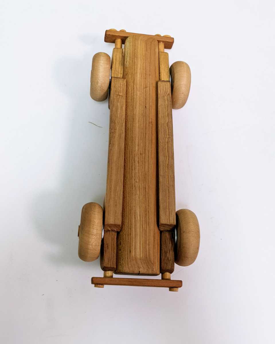 当時物 レトロ 木製玩具 クラシックカー 車 アンティーク 置物 ヴィンテージ ウッドカー おもちゃ_画像6