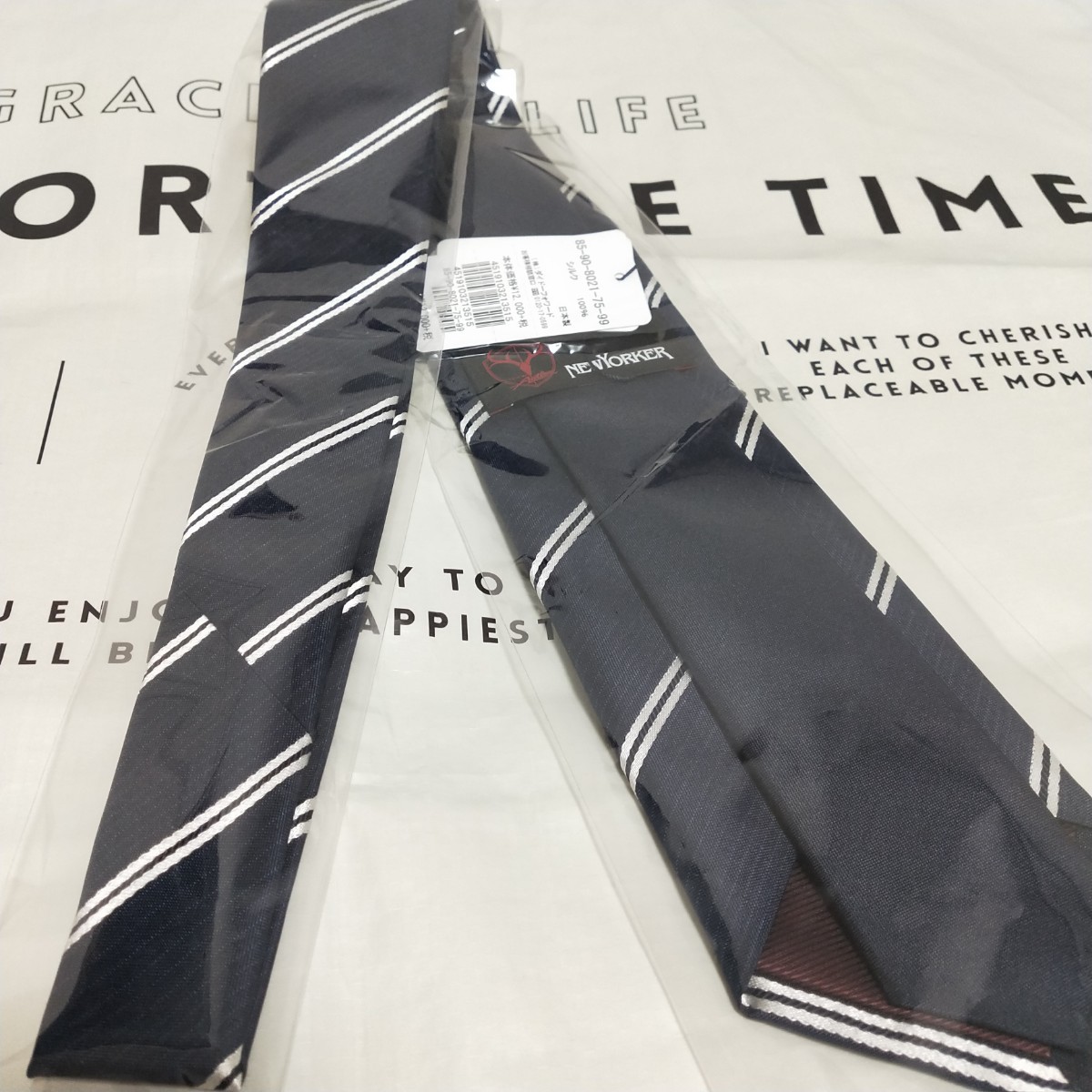 新品】NEWYORKER 鹿島アントラーズ コラボ ネクタイ 紺色 新品】NEWYORKER 鹿島アントラーズ コラボ ネクタイ 紺色
