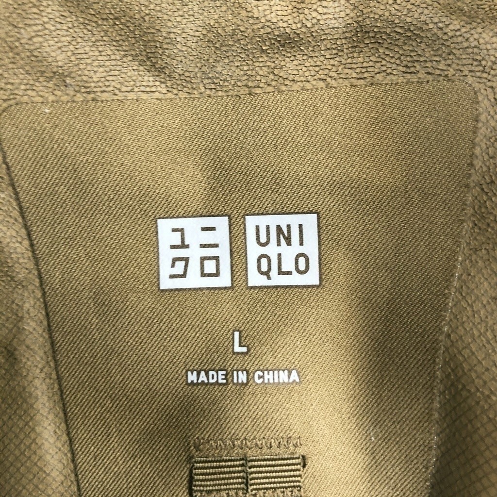 UNIQLO/ Uniqlo block Tec turn-down collar coat long coat beige L men's c1628 K54 block Tec turn-down collar coat 