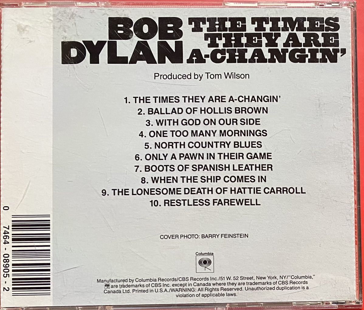 【CD】BOB DYLAN「時代は変わる / THE TIMES THEY ARE A-CHANGIN’」ボブ・ディラン 輸入盤　[0805]_画像2