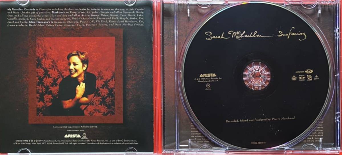 【CD】Sarah McLachlan「Surfacing」サラ・マクラクラン　輸入盤 [0811]_画像3