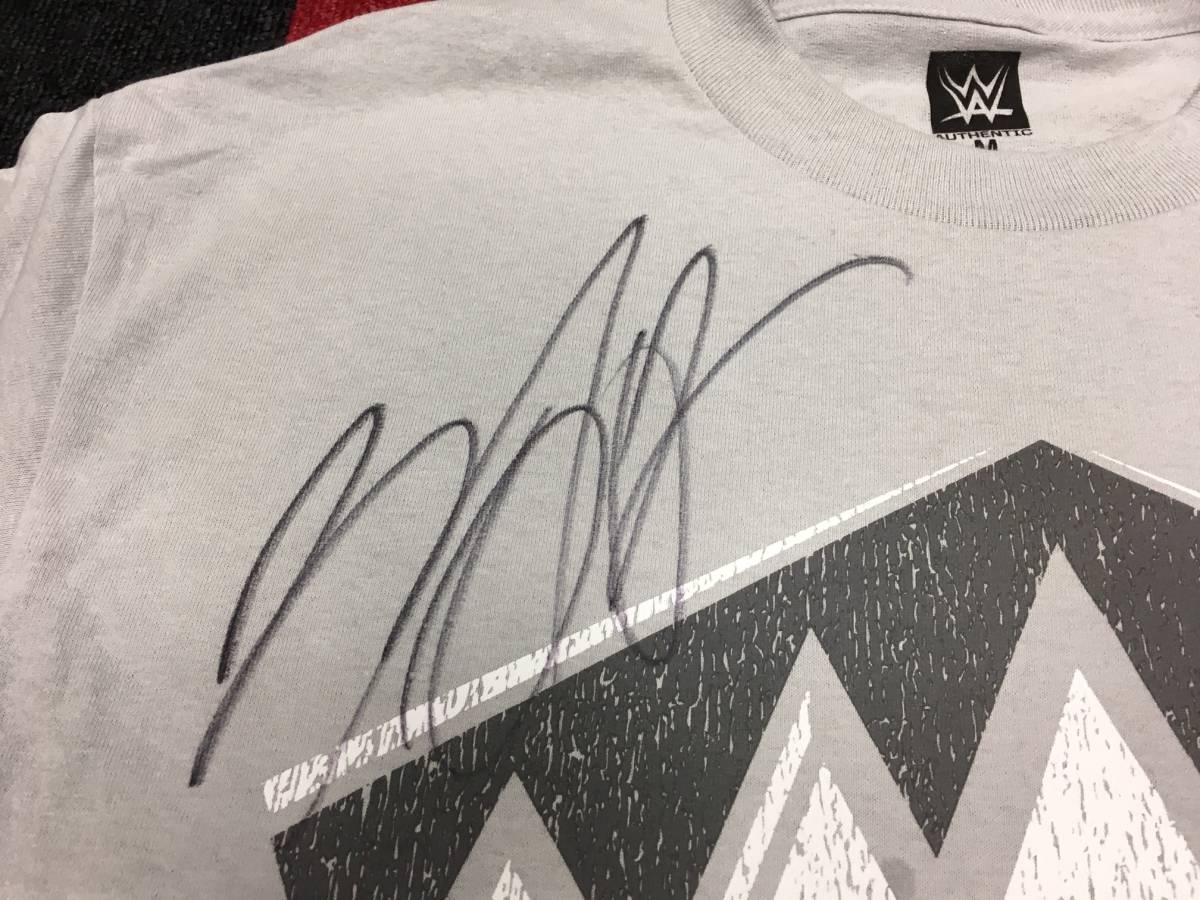 [WWE official ] fins * Bay la- autographed long T-shirt & notebook 