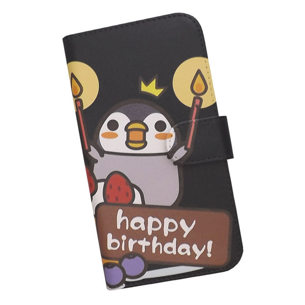 Xperia 1 IV SO-51C/SOG06/A201SO　スマホケース 手帳型 プリントケース ペンギン 動物 ケーキ 誕生日 キャラクター かわいい_画像1