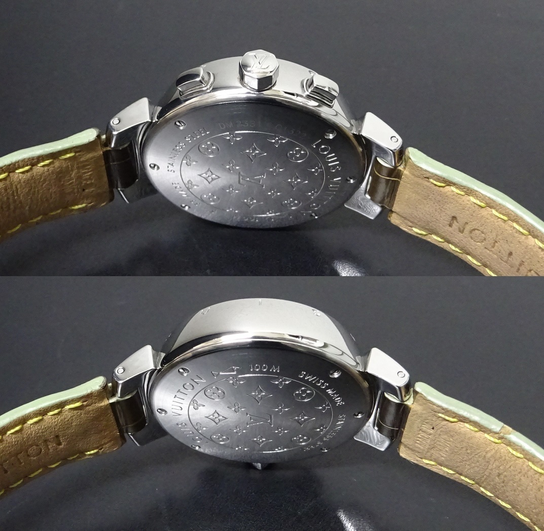 LOUIS VUITTON Louis Vuitton tongue b-ru chronograph Q1322 Saab ru face original case equipped genuine article 