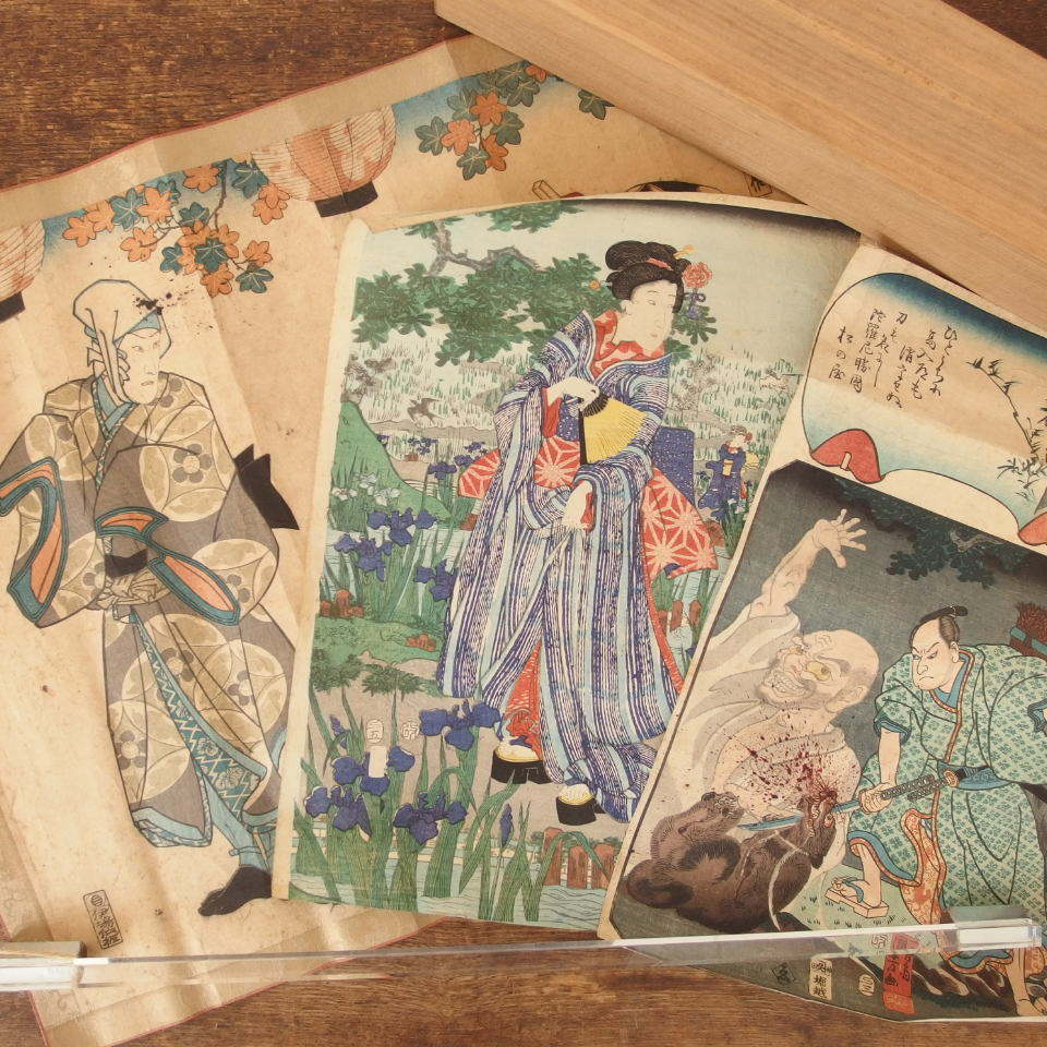 hK3005 浮世絵3点 「戻駕籠俄待受」歌川国芳 「美人」歌川国孝 「 hK3005 浮世絵3点 「戻駕籠俄待受」歌川国芳 「美人」歌川国孝 「