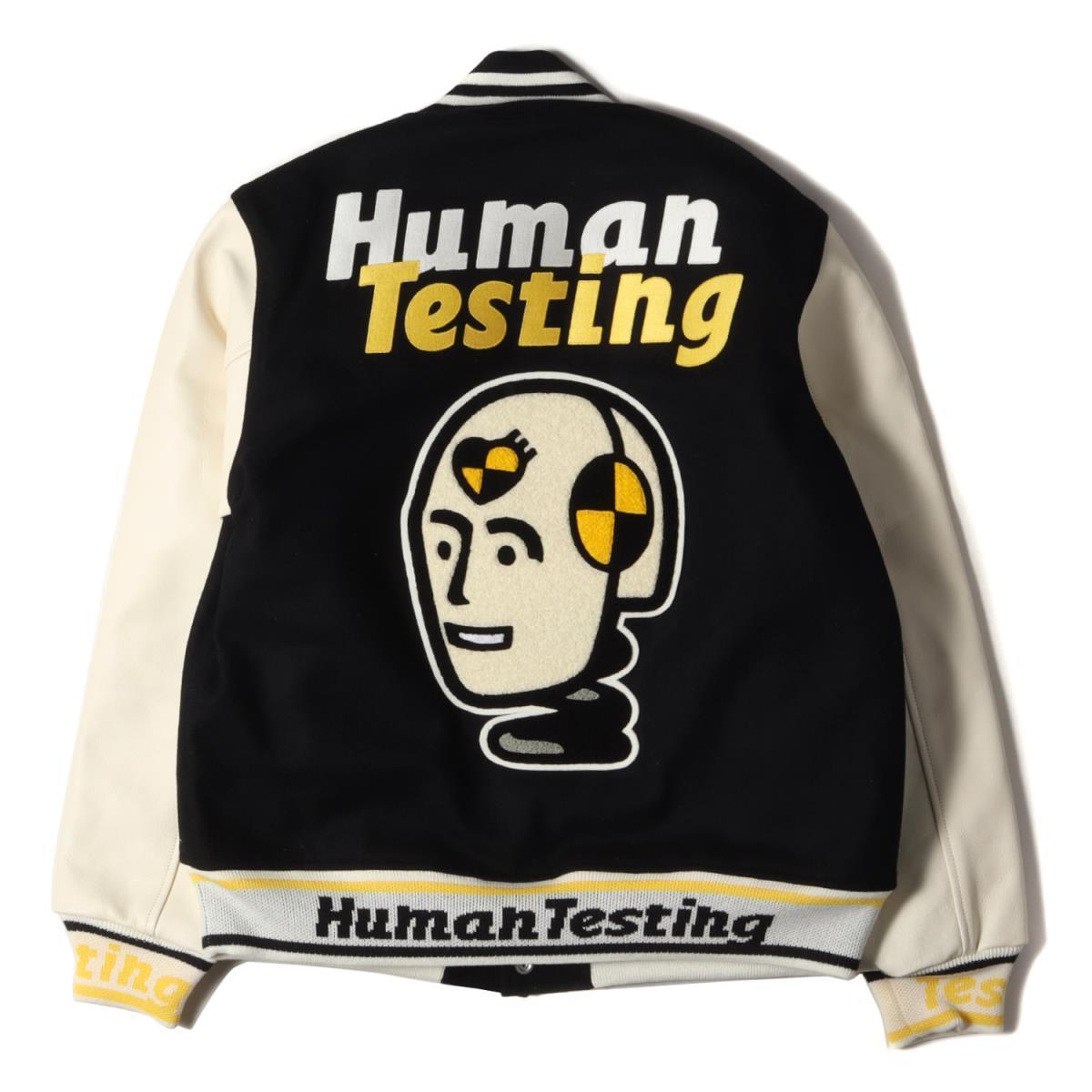新品 HUMAN MADE ヒューマンメイド A$AP Rocky HUMAN TESTING メルトン スタジャン バーシティジャケット VARSITY JACKET 22SS ブラック M