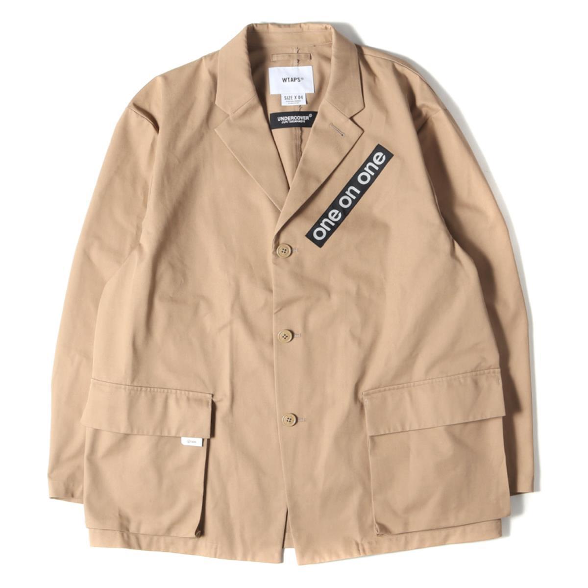 美品 WTAPS ダブルタップス ジャケット UNDERCOVER アンダーカバー T/Cツイル 3B テーラードジャケット JT / JAKCET 21AW ベージュ XL_画像1