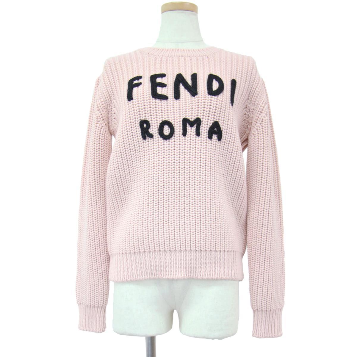 美品 FENDI フェンディ ニット セーター トップス ピンク ブラック 40