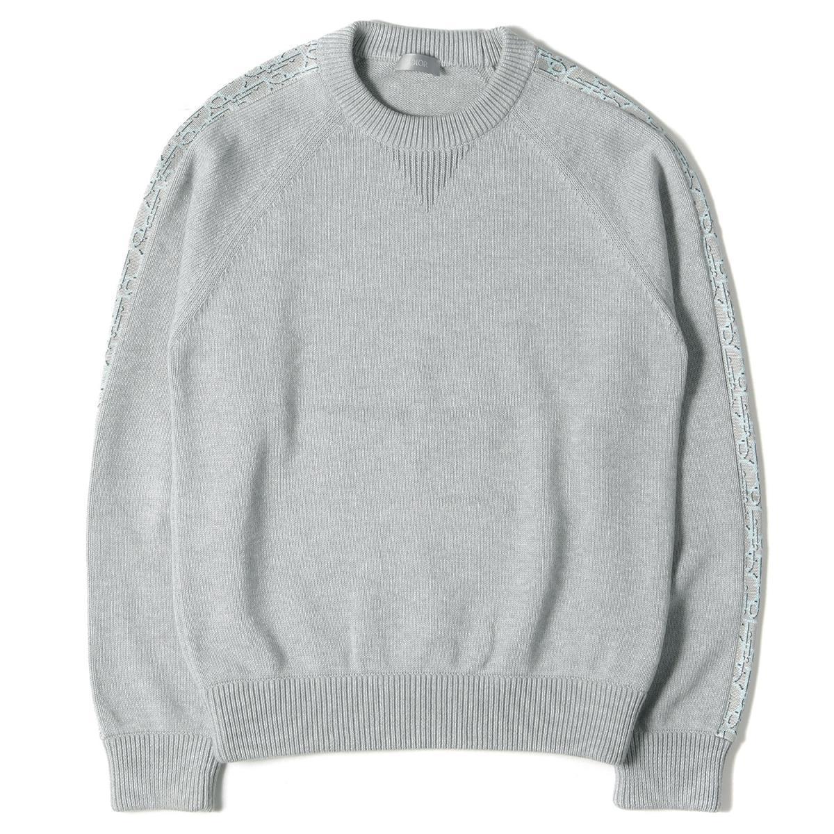 美品 Dior HOMME ディオールオム ニット オブリーク ロゴライン クルー