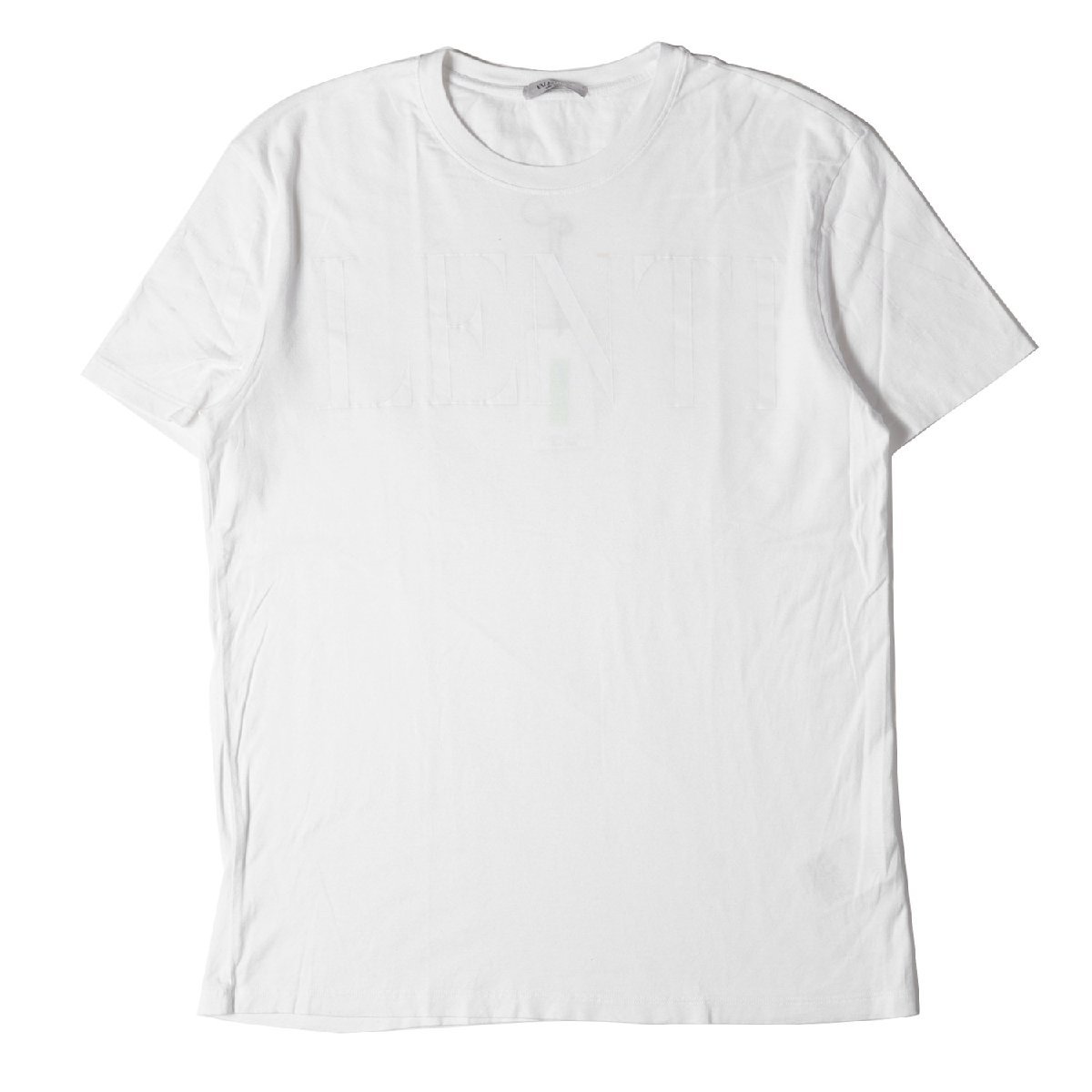VALENTINO ヴァレンティノ Tシャツ ビッグロゴ クルーネックTシャツ 2018年モデル ホワイト 白 L UV3MG03B5FN トップス カットソー 半袖