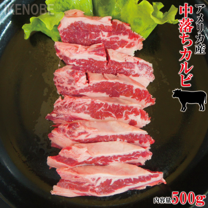 焼肉用希少部位中落ち牛カルビ500g冷凍 霜降りカルビ かるび 国産に負けない味_画像1