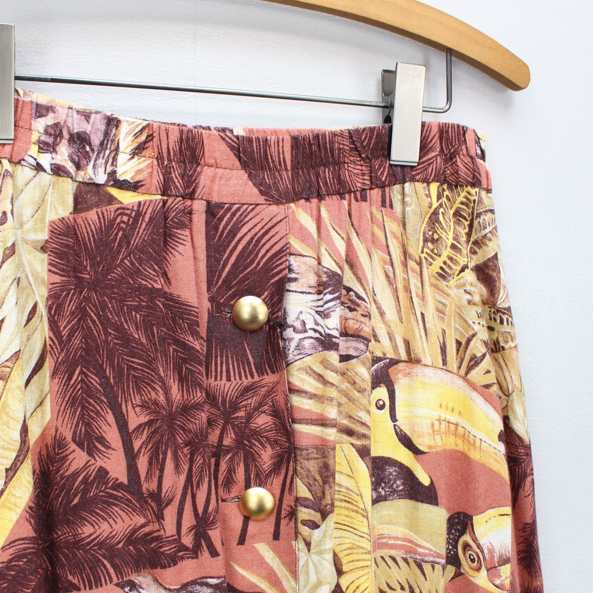 EU VINTAGE ANIMAL PATTERNED LONG SKIRT/ヨーロッパ古着アニマル柄