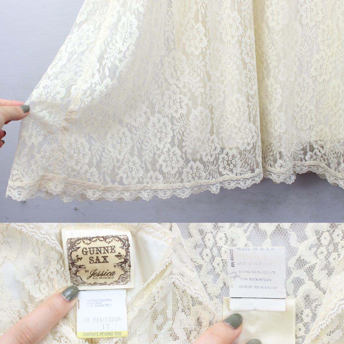 SPECIAL ITEM* USA VINTAGE GUNNE SAX LACE DESIGN DRESS ONE PIECE