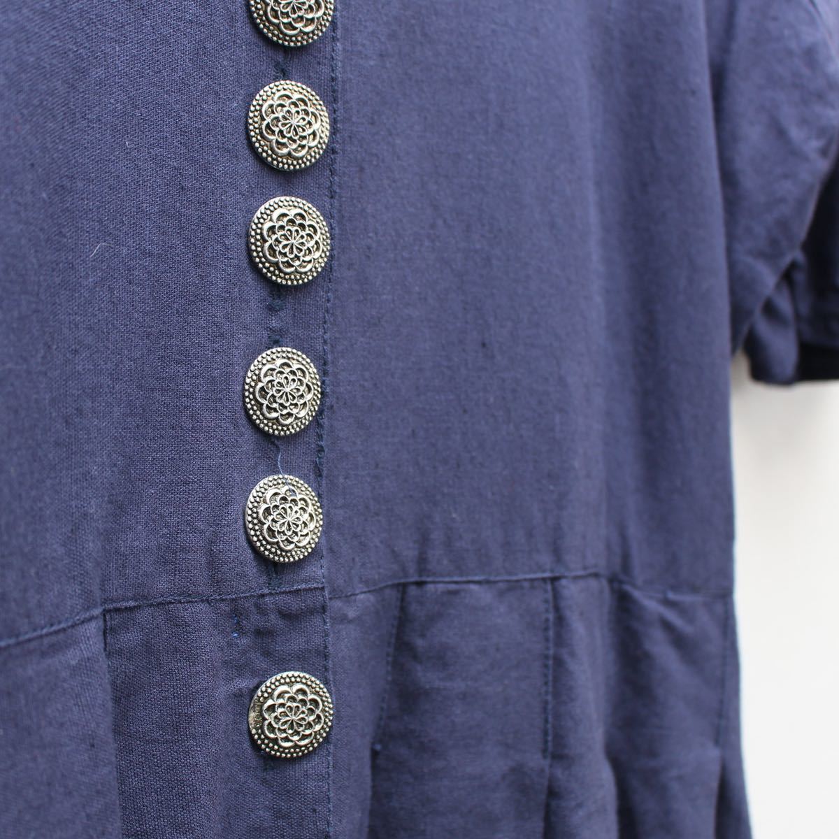 *SPECIAL ITEM* EU VINTAGE METAL BUTTON DESIGN TYROLEAN LONG ONE PIECEヨーロッパ古着メタルボタンデザインチロリアンロングワンピース