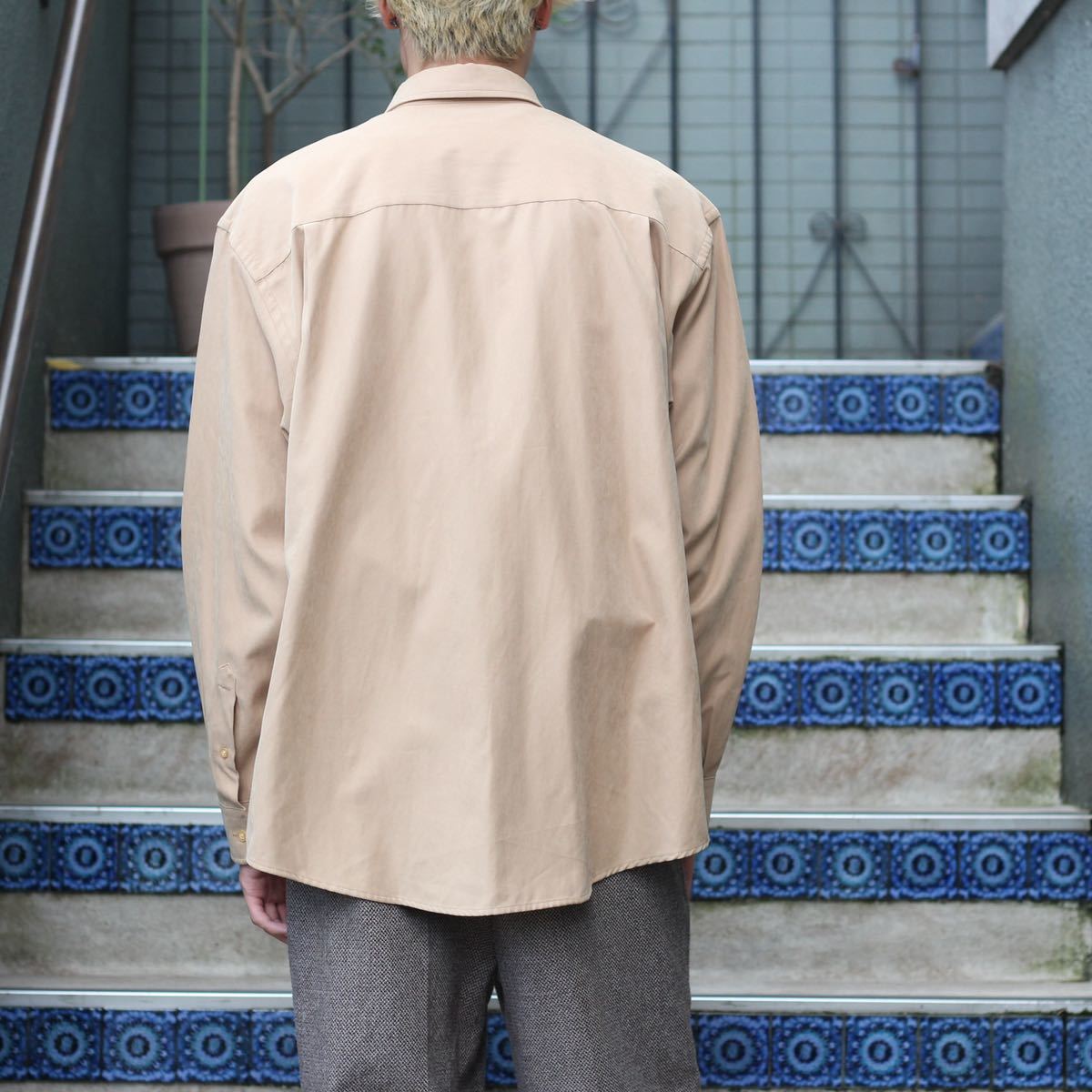 USA VINTAGE JOHN HENRY BEIGE COLOR DESIGN SHIRT/アメリカ古着