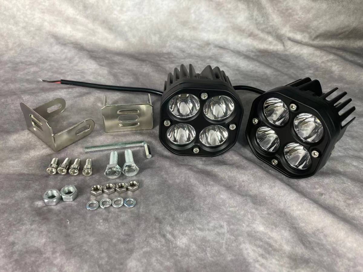 1円～！新品 LED 80W ワークライト フォグランプ 12V-24V パイプバンパー ナンバープレート セット　ジムニー ハイエース キャリー _画像3