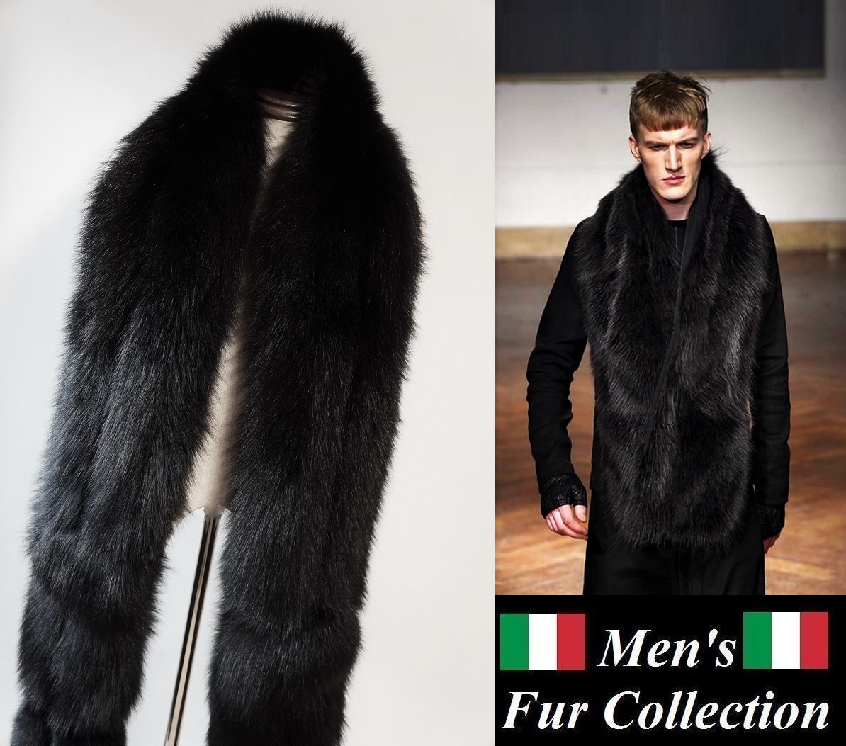  elegant color .! adult charm . discount establish * black fox fur shawl stole genuine article fur men's fur muffler long muffler 