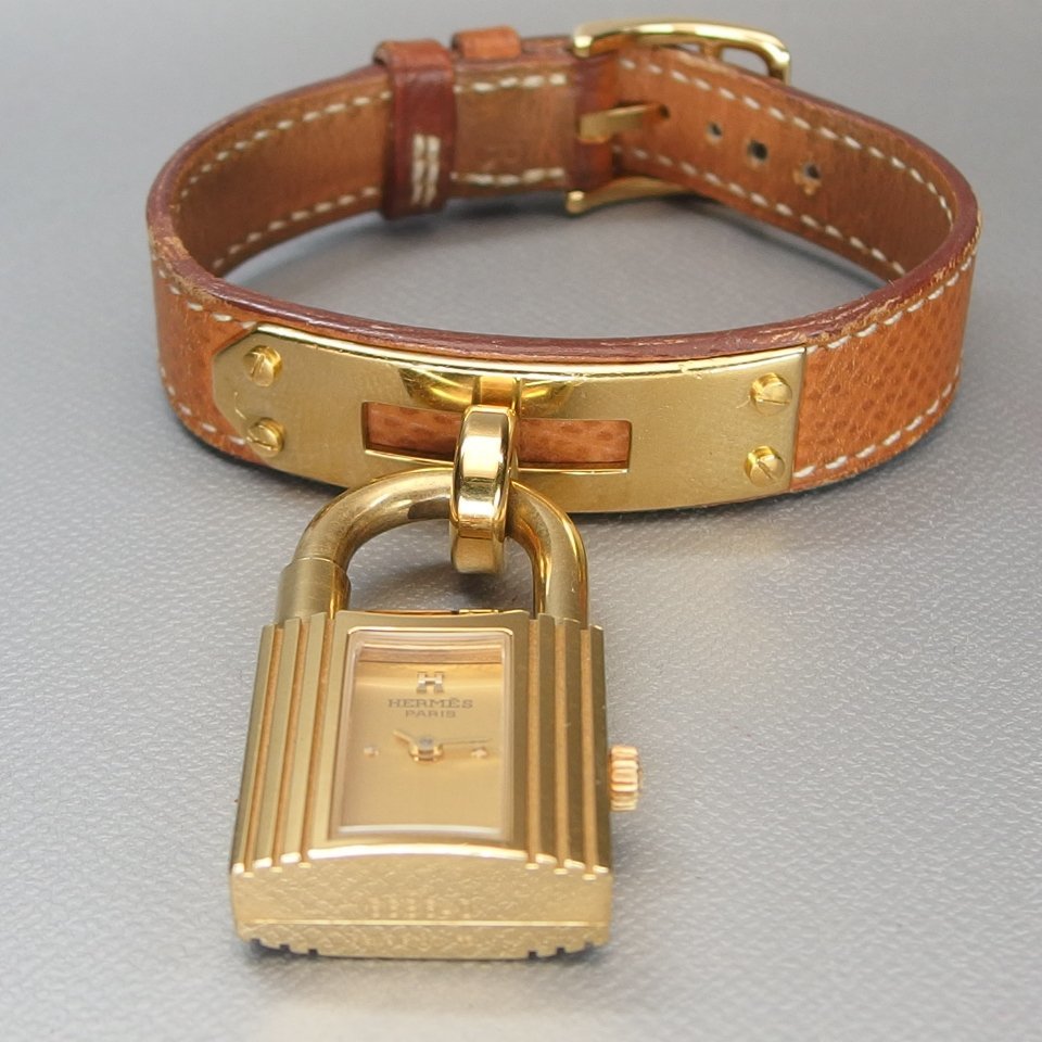 モデル 電池交換済 Hermes エルメス Kelly ケリーウォッチ キャメル系 ...