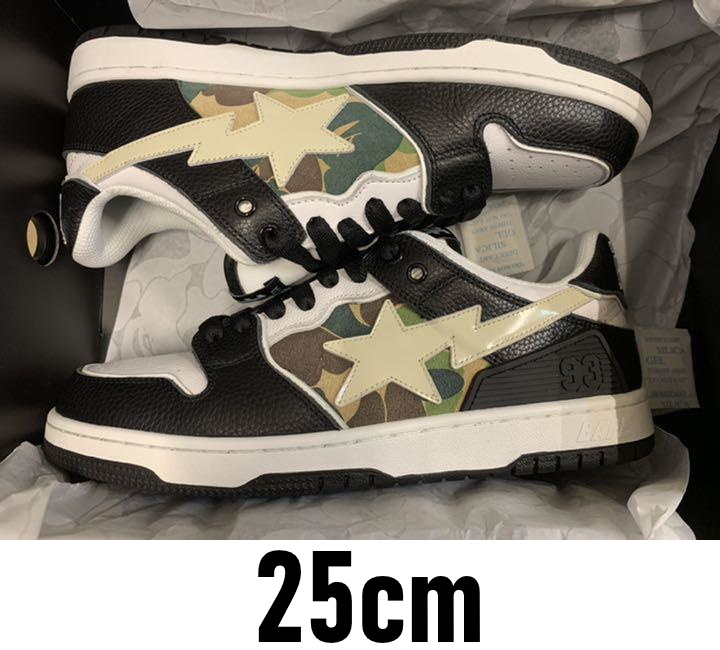 上品 ア APE BATHING A 25cm Black 新品 STA SK8 BAPE 22SS ベイシング