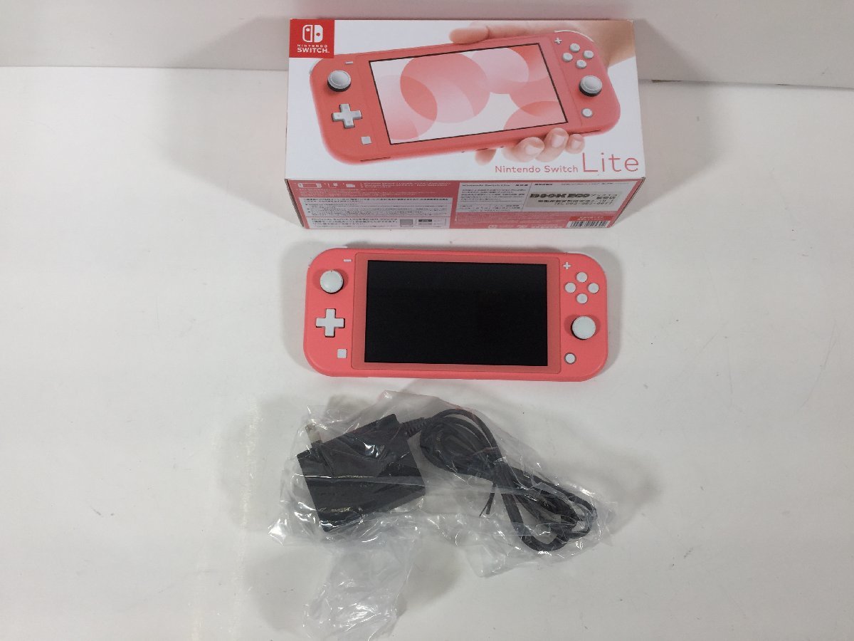 任天堂 Nintendo Switch Lite ニンテンドースイッチライト HDH-S-PAZAA コーラル 本体 ACアダプター 他 ジャンク_画像1