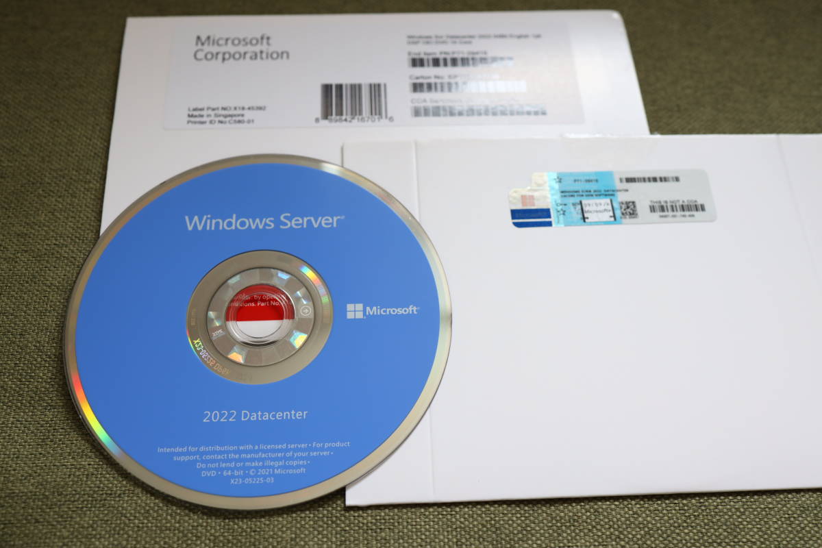 輝い Server Windows Microsoft 2022 16Coreライセンス　日本語 x64 正規認証保証 DataCenter その他