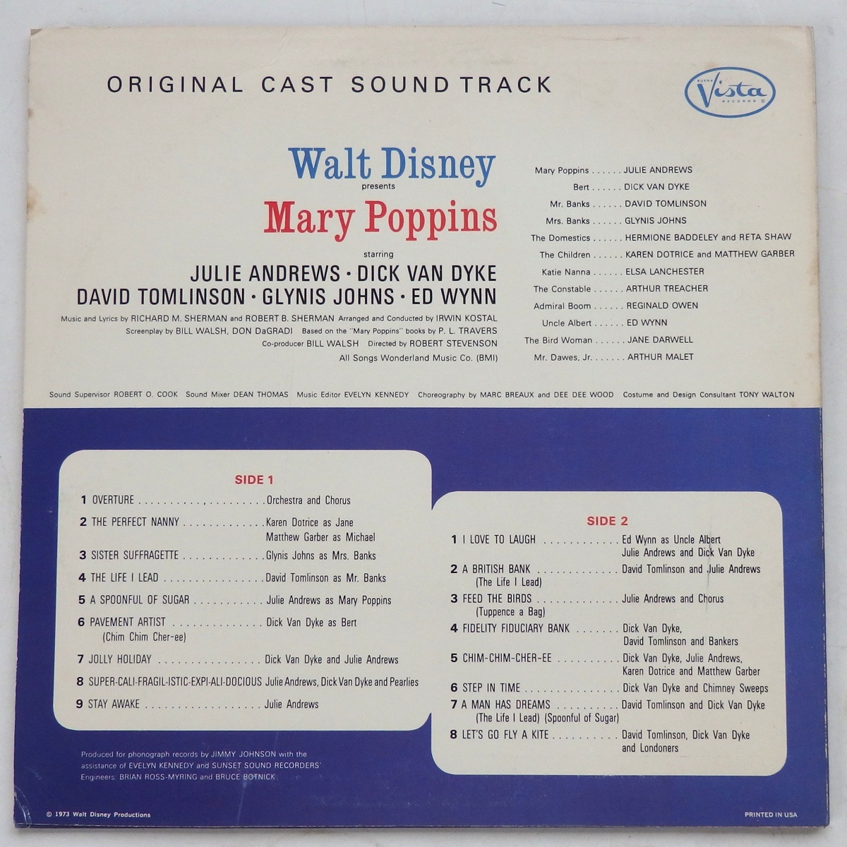 LP OST soundtrack WALT DISNEY\'S MARY POPPINS ORIGINAL CAST SOUND TRACK STER-5005 rice record 