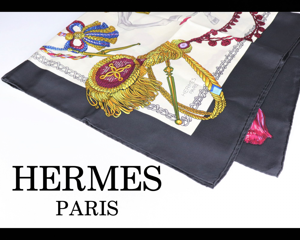 美品】 HERMES Le Timbalier エルメス カレ90 ティンパニ奏者 100