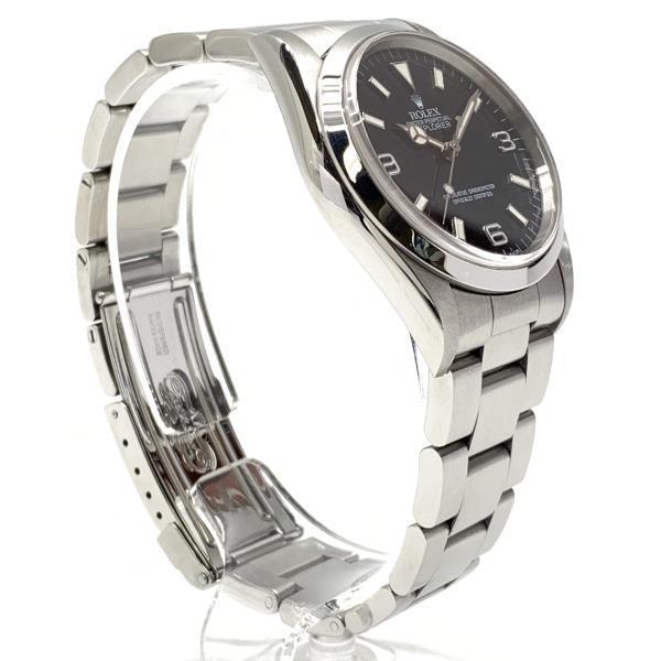 ROLEX Rolex wristwatch 14270 Explorer 1to lithium ru rumen ba black face self-winding watch T number 36mm stainless steel men's control RY22001700