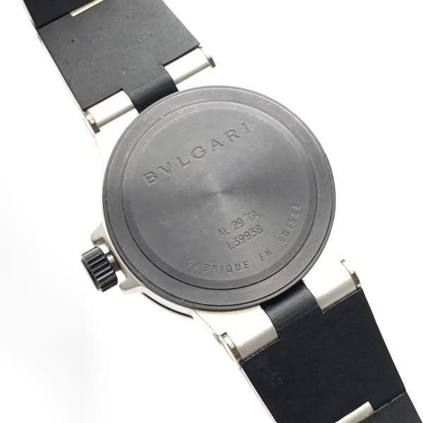 BVLGARI ブルガリ 腕時計 AL29TA アルミニウム 30mm デイト カレンダー クオーツ 黒文字盤 ブラック 3針 レディース  管理RY21005193