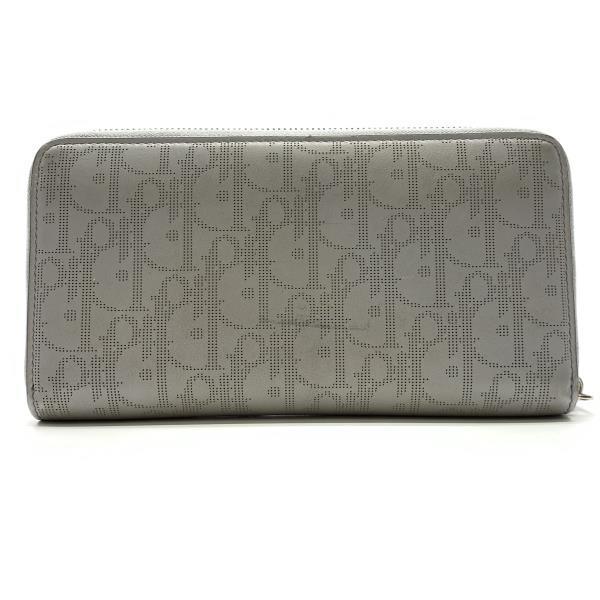 Dior Dior long wallet long Zip wallet ob leak Galaxy leather round fastener change purse . gray series control RY22002788