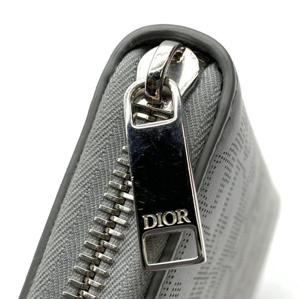 Dior Dior long wallet long Zip wallet ob leak Galaxy leather round fastener change purse . gray series control RY22002788