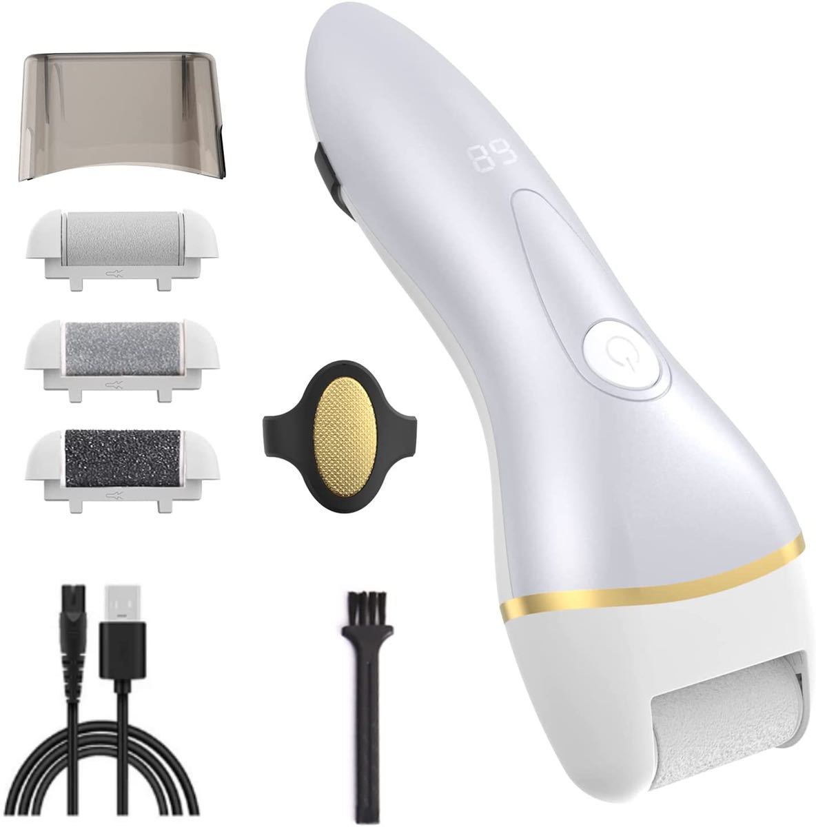 電動角質リムーバー USB充電式 水洗い可能 男女兼用