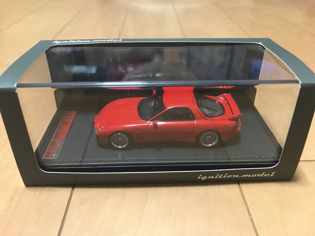 ★【改造品】IG 1/43 マツダ RX-7／Mazda RX-7 (FD3S) Type RS Red【IG0205改】BBS RSホイール交換