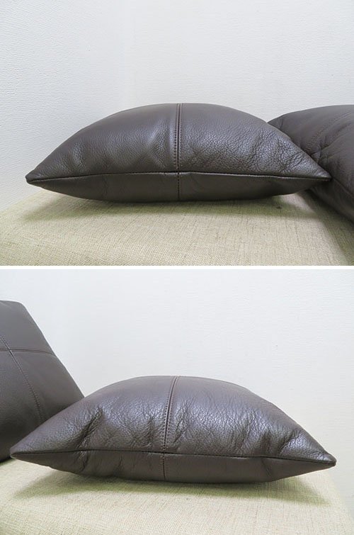 ☆Cassina IXC./カッシーナ・イクスシー 高級 レザークッション ダーク