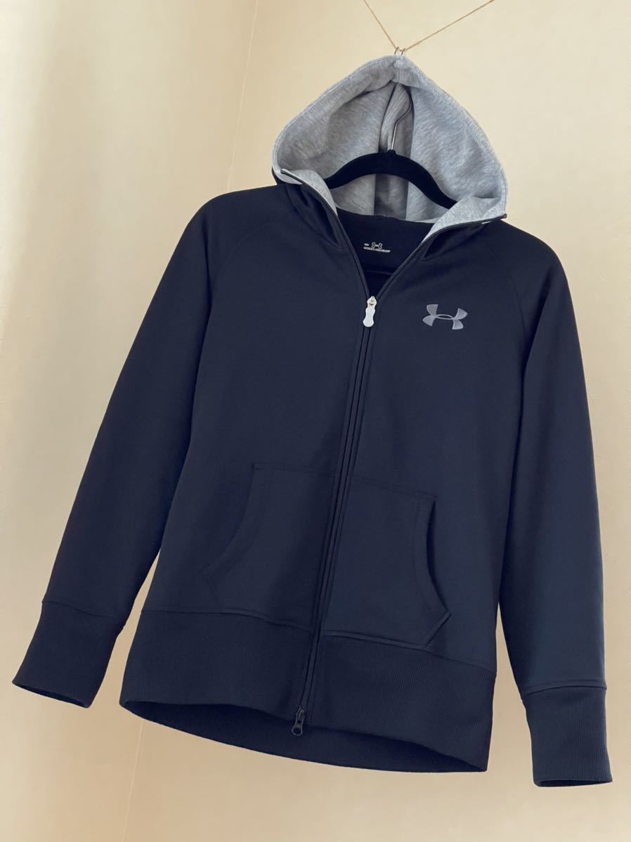 超美品★UNDER ARMOUR(アンダーアーマー)レディース UA アーマー スウェット SM(T160cm)使用数回 パーカー ブラック 長袖 (株)ドーム_画像4