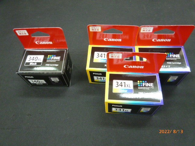 ☆ Canon PIXUS インクカートリッジ ブラック BC-340XL ×1 / ３色カラー BC-341XL ×3 未使用 保管品 ☆_画像1