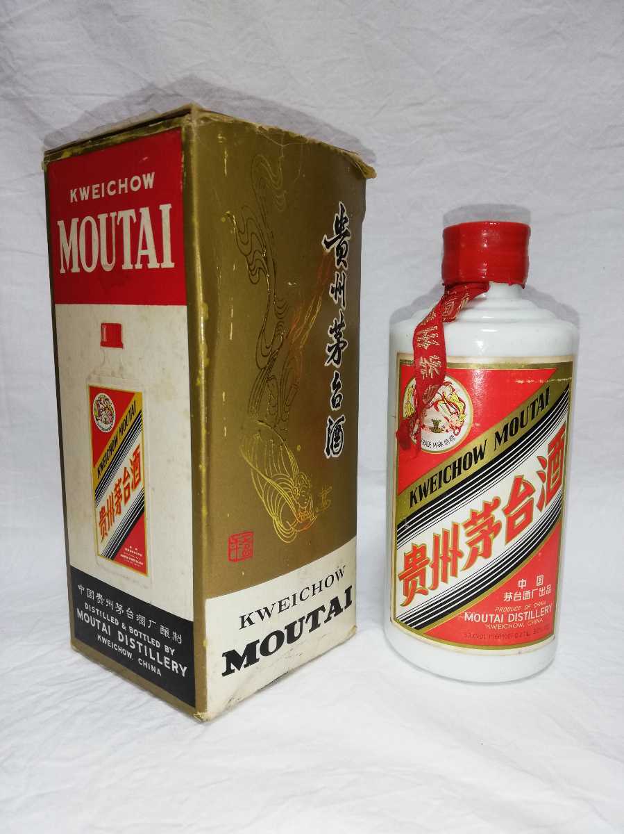 貴州茅台酒　中国酒　マオタイ　MOUTAI　天女ラベル　箱付　0.27L　53%　古酒　未開栓 希少古酒_画像1