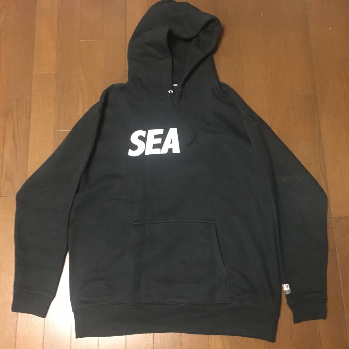 即決!!黒XL 初期ロゴ WIND AND SEAパーカーWDSウィンダンシーSEA(small) HOODIEプルオーバーPULLOVER SWEATスウェット オーバーサイズLL_画像2