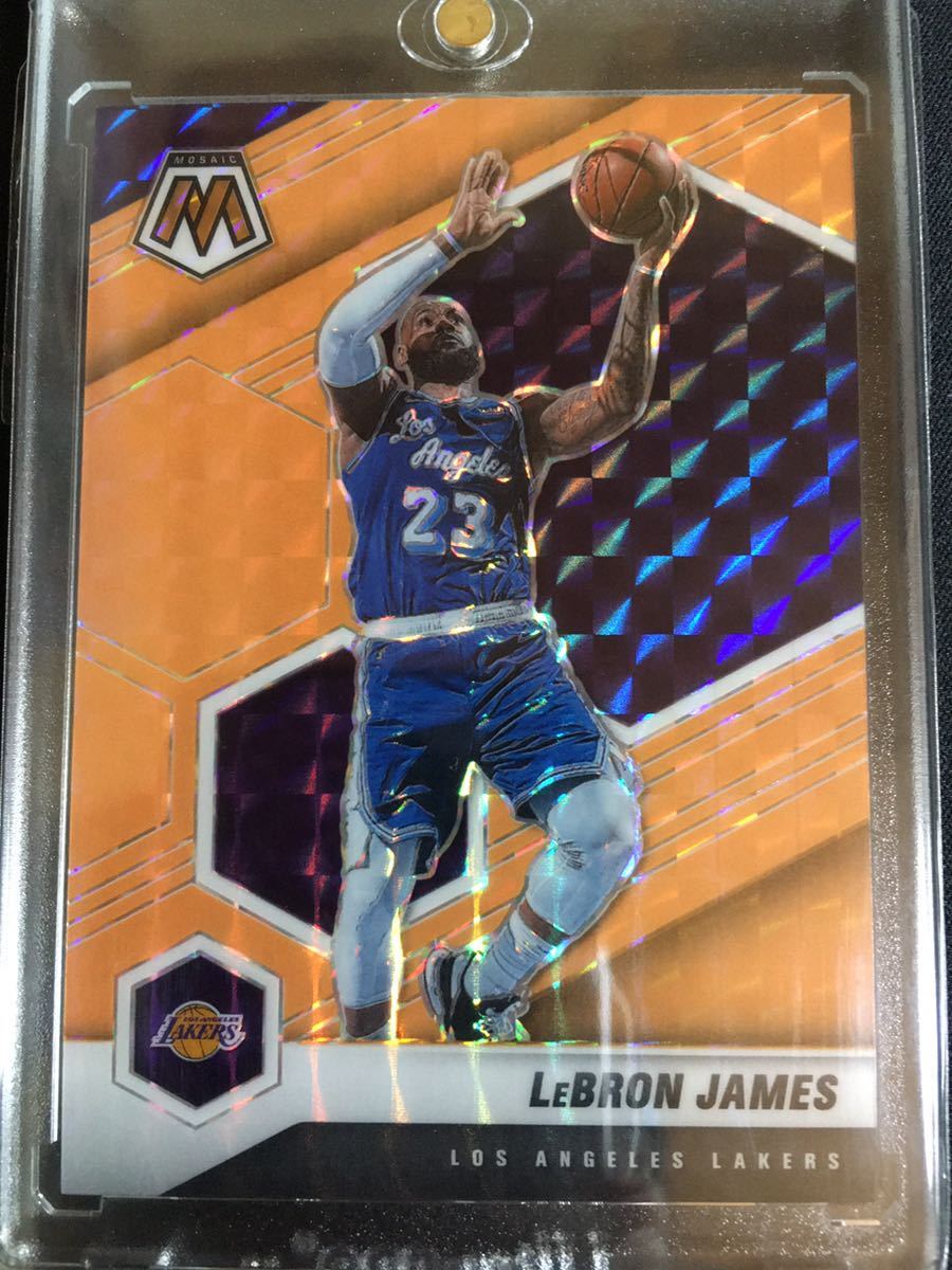 25シリ lebron james mosaic orange fluorescent ssp panini prizm base 81 2020-2021 nba バスケ トレカ レブロン ジェームズ 限定 retail_画像1