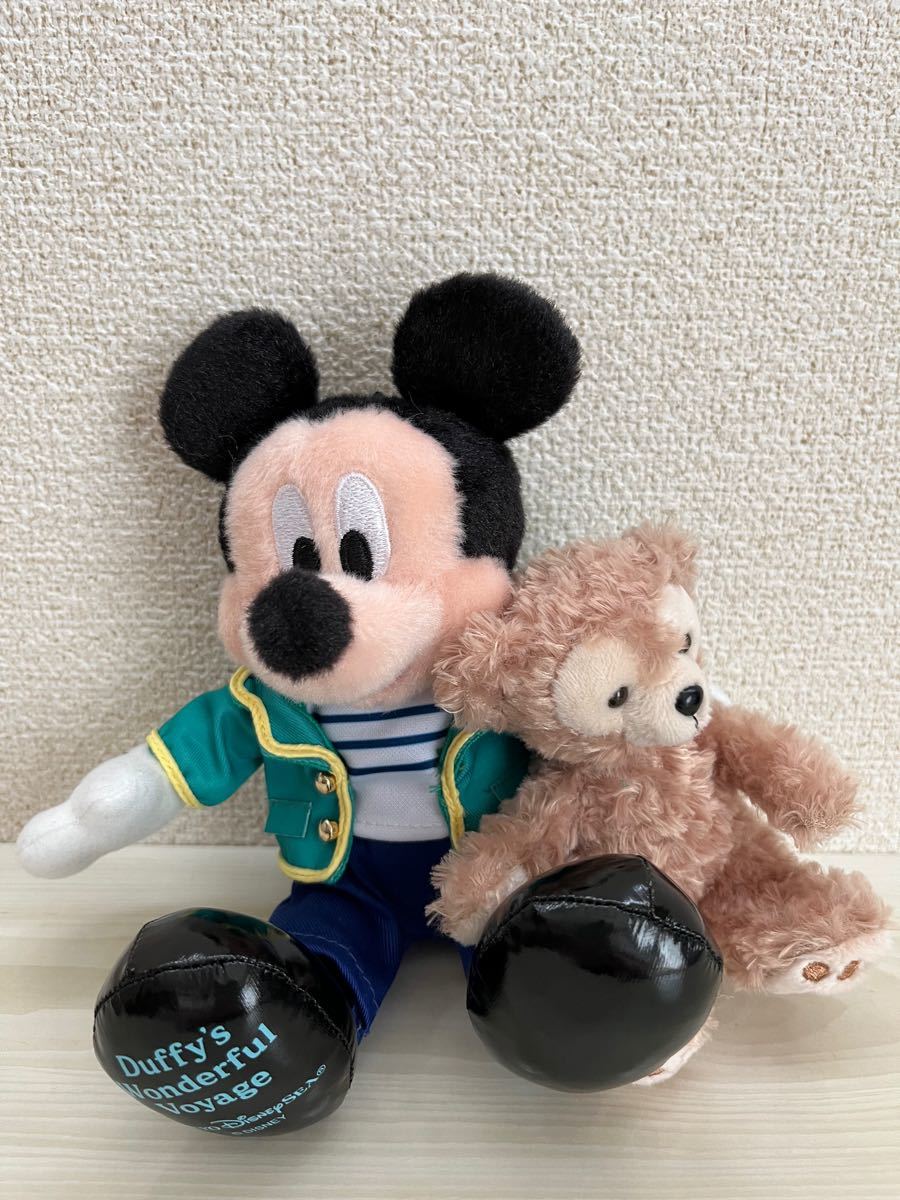 ミッキー&ダッフィー　ワンダフルヴォヤッジ　東京ディズニーシー20周年　ぬいぐるみバッジ 