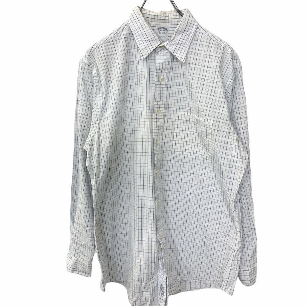 長袖チェックシャツ XLサイズ程度 ホワイト ブルー ネイビー ライトブルー 古着卸 アメリカ仕入 t2207-4275_画像1