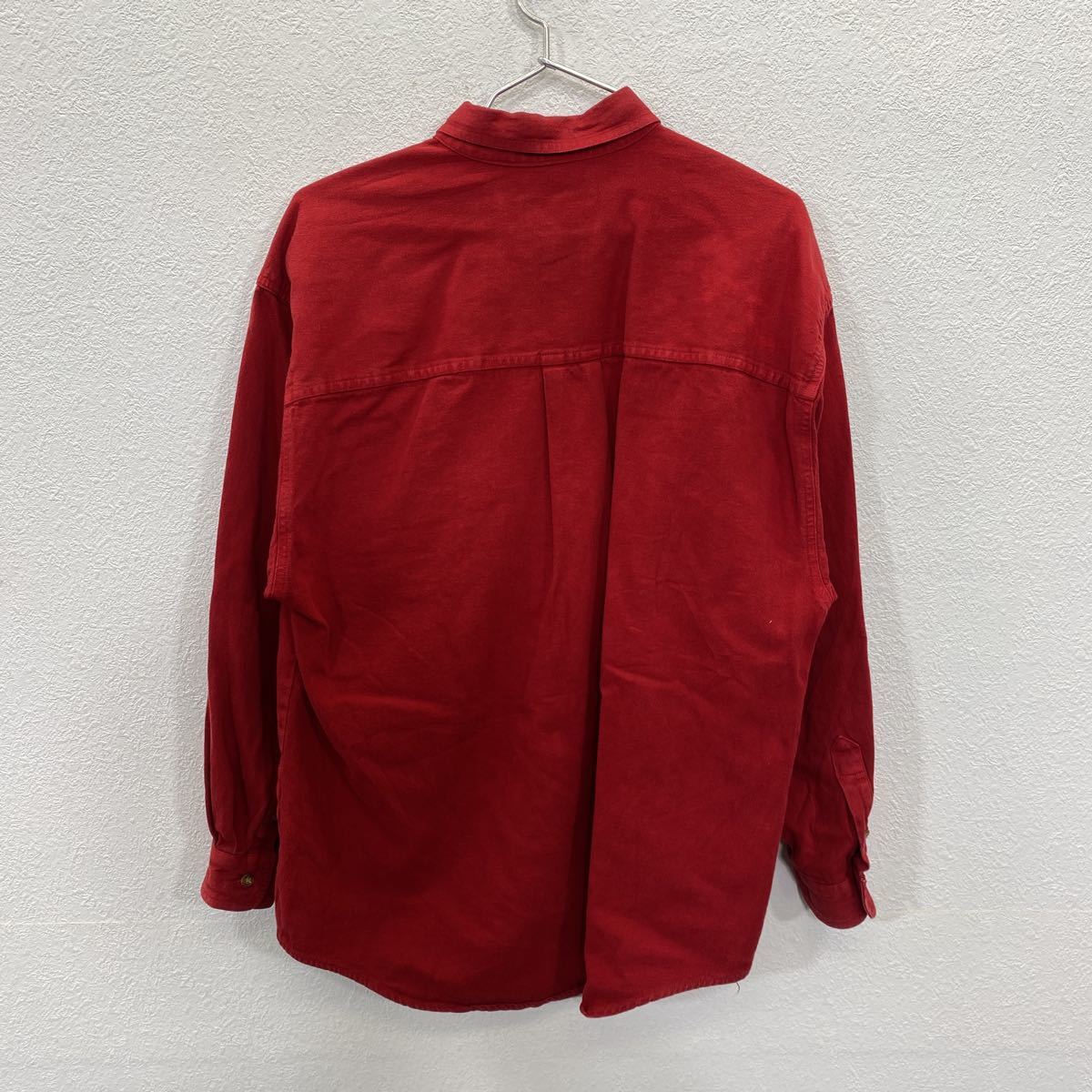 EDDIE BAUER 長袖シャツ Mサイズ エディーバウアー ボタンダウン BDシャツ vintage レッド 古着卸 アメリカ仕入 t2208-3631_画像5