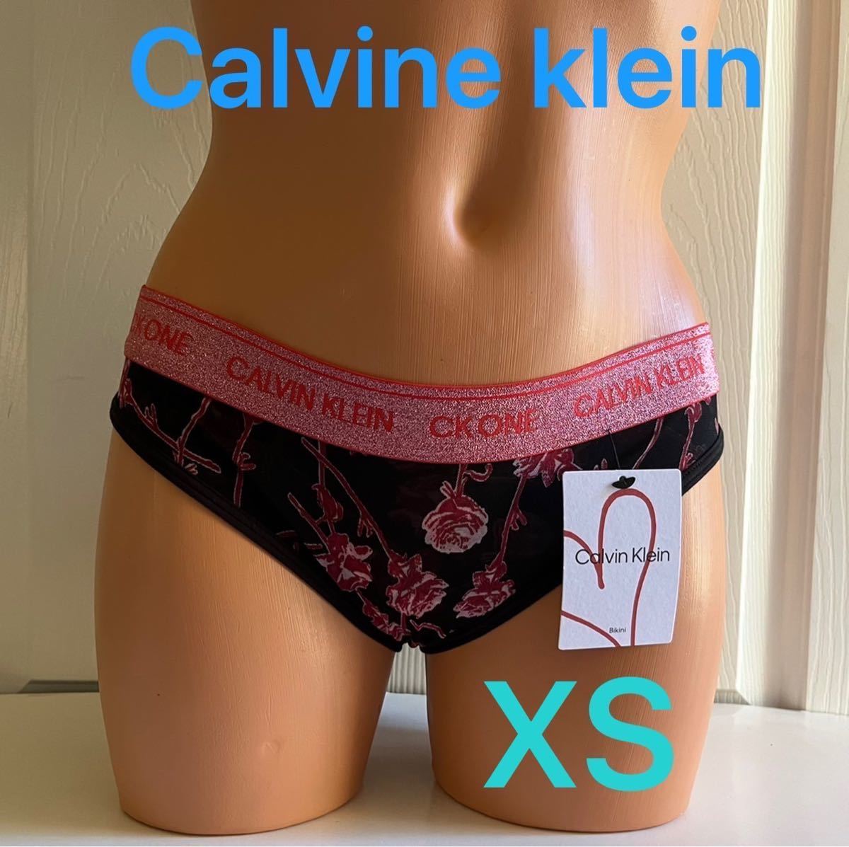 【送料無料】バラ柄 新品★49 Calvin Klein カルバンクライン CK ONE メッシュ素材 ビキニ ショーツ XS（日本サイズXS～S位）正規_画像1
