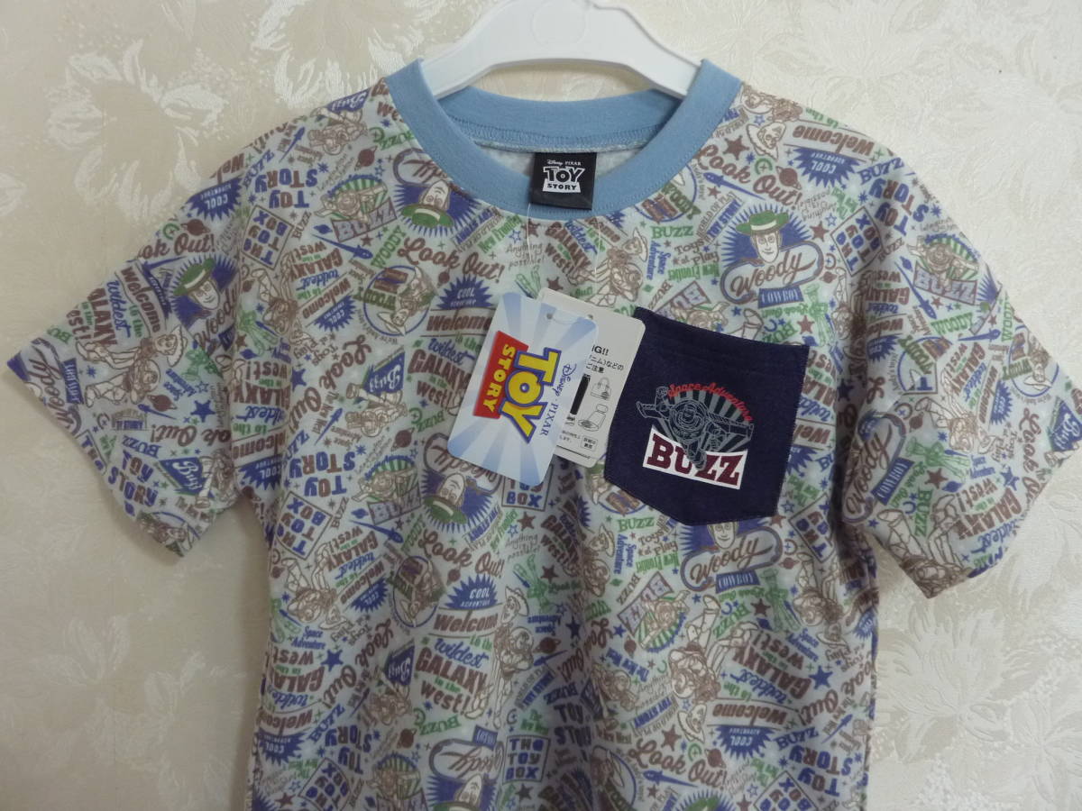 ★Disney PIXAR☆ディズニーピクサー☆TOY STORY☆Tシャツ★キッズサイズ120★バズライトイヤープリントポケット付き★新品未使用タグ付★の画像7