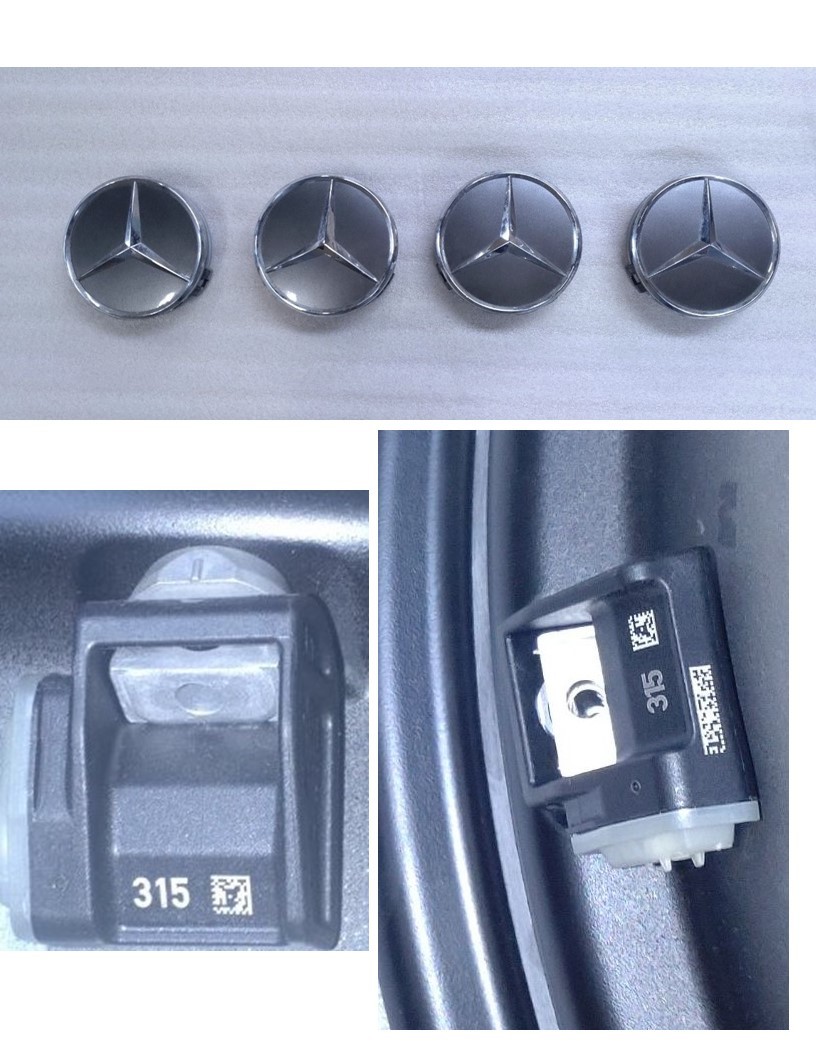 Mercedes-BenzW213 E63AMG 4MATIC用　純正ホイールのみ４本セット メルセデスベンツ純正 19インチ　BBS社製　艶消しブラック_ホイールキャップ・空気圧センサー