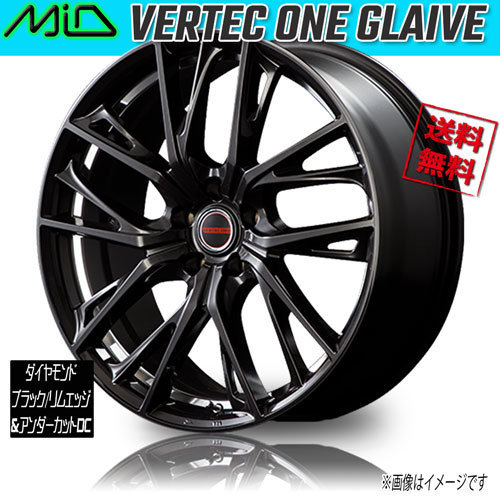 ホイール新品 1本のみ マルカ M.I.D VERTEC ONE GLAIVE Dブラック/RIMエッジ&UCDC 17インチ 5H100 7J+50 φ67 業販4本購入で送料無料_画像1